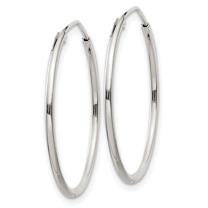 Sterling Silver Hollow Hoop Hinged Earrings