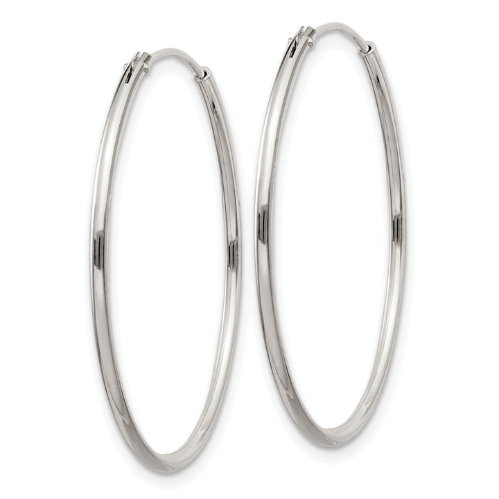 Sterling Silver Hollow Hoop Hinged Earrings