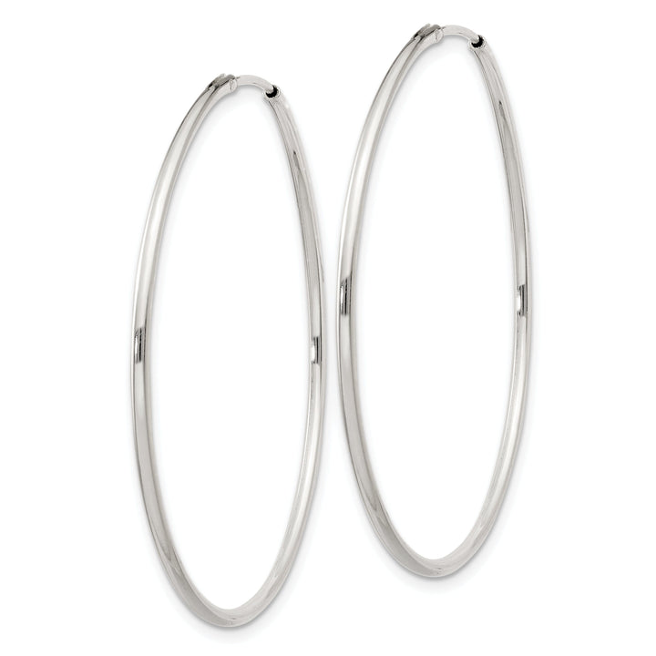 Sterling Silver Hollow Hoop Hinged Earrings