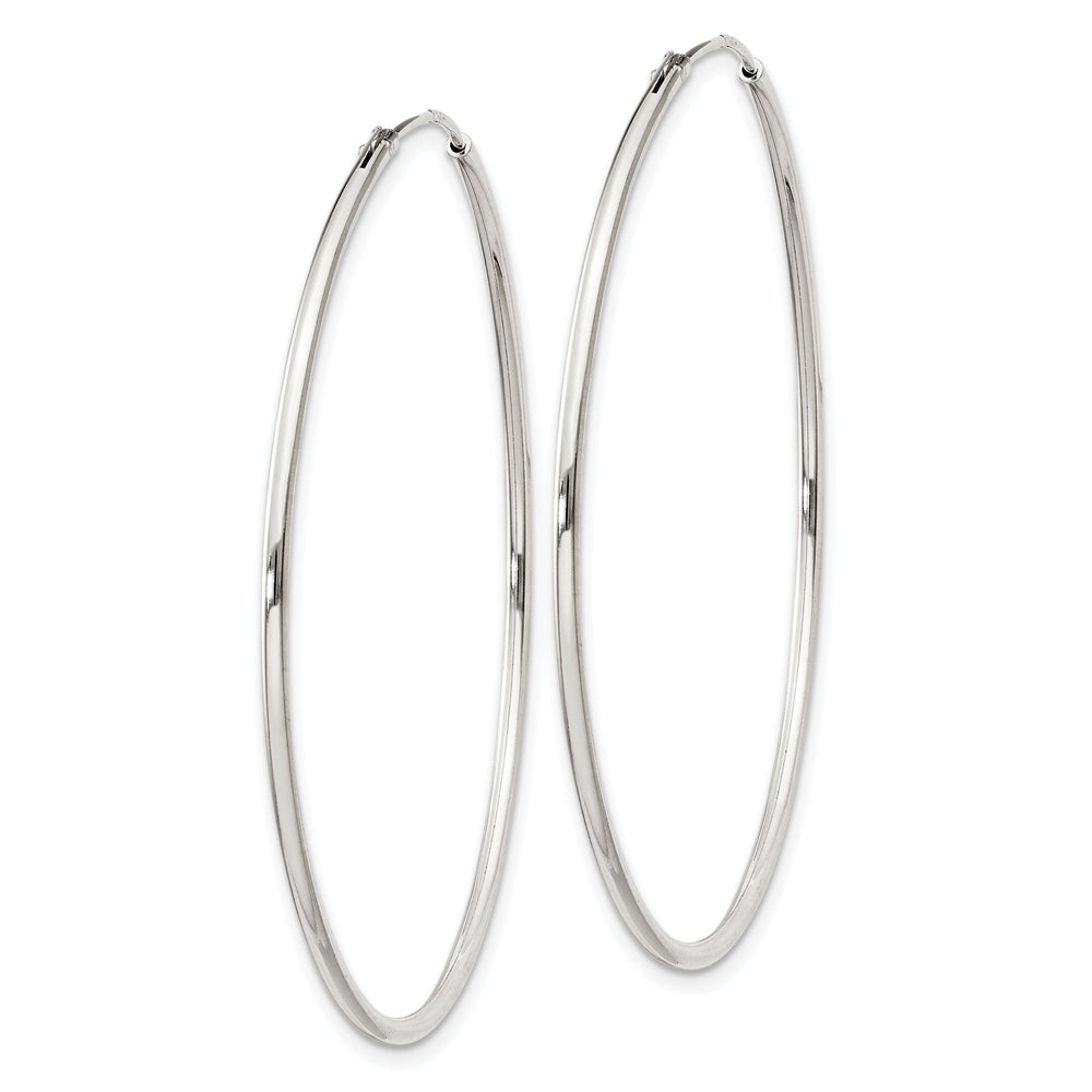 Sterling Silver Hollow Hoop Hinged Earrings