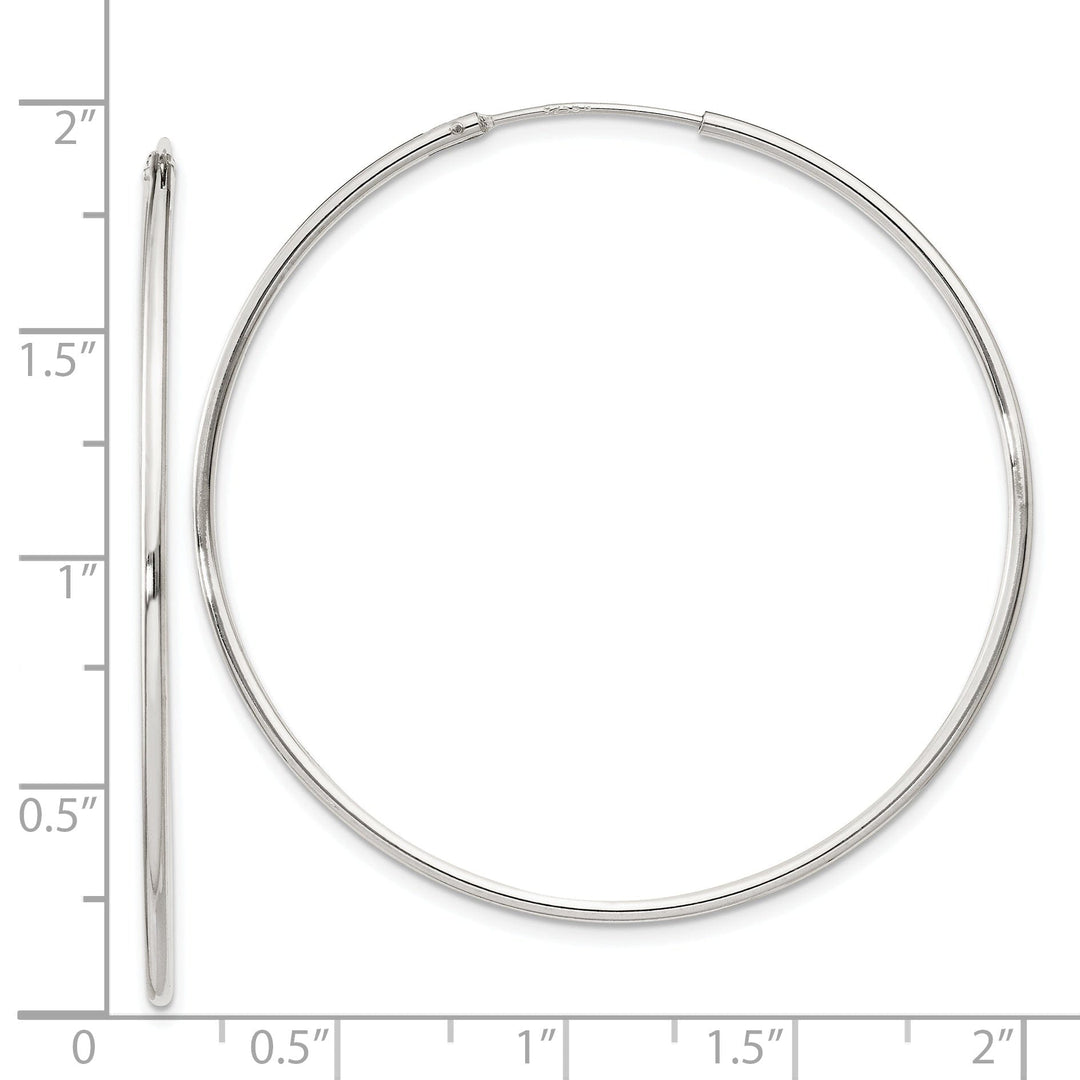 Sterling Silver Hollow Hoop Hinged Earrings