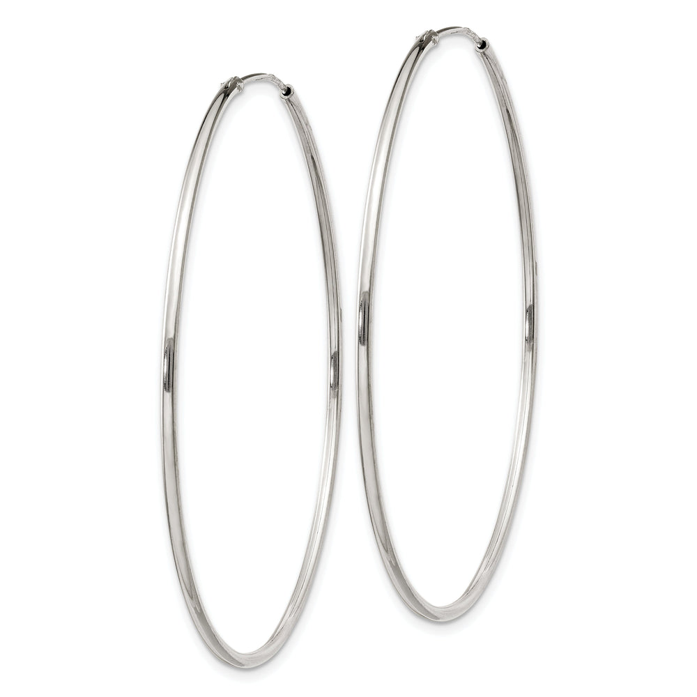 Sterling Silver Hollow Hoop Hinged Earrings