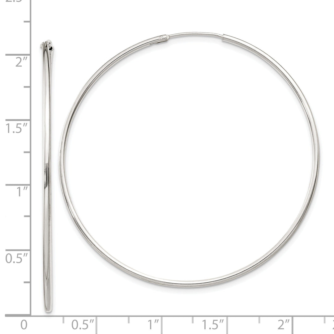 Sterling Silver Hollow Hoop Hinged Earrings