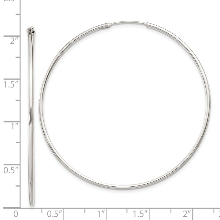 Sterling Silver Hollow Hoop Hinged Earrings
