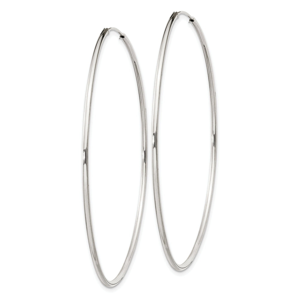 Sterling Silver Hollow Hoop Hinged Earrings