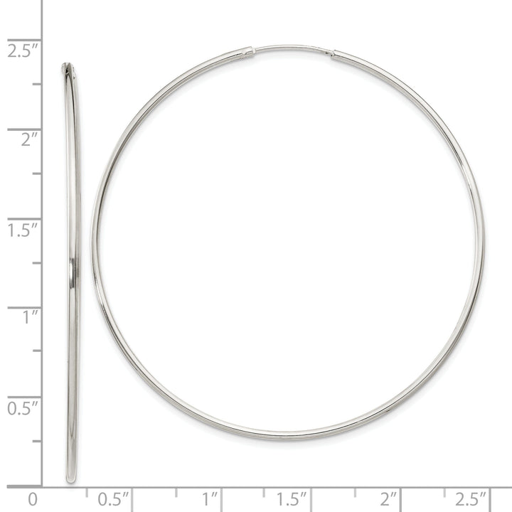 Sterling Silver Hollow Hoop Hinged Earrings