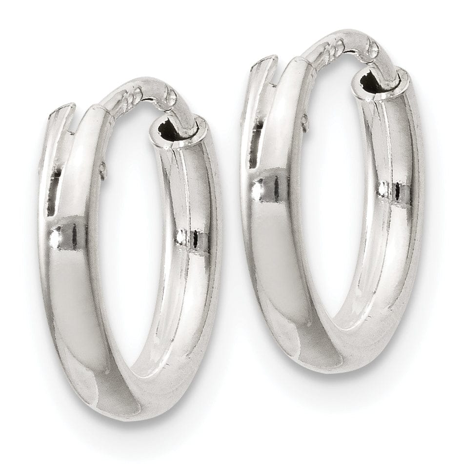 Sterling Silver Hollow Hoop Hinged Earrings