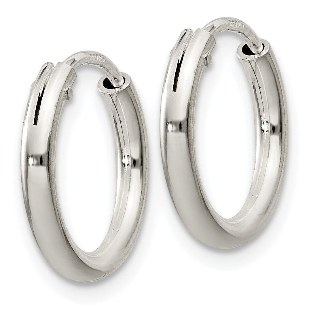 Sterling Silver Hollow Hoop Hinged Earrings