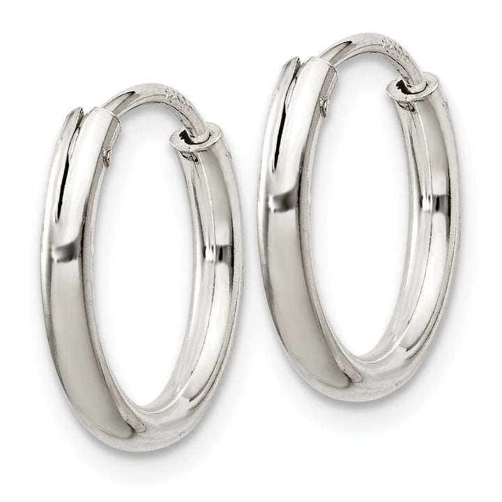 Sterling Silver Hollow Hoop Hinged Earrings