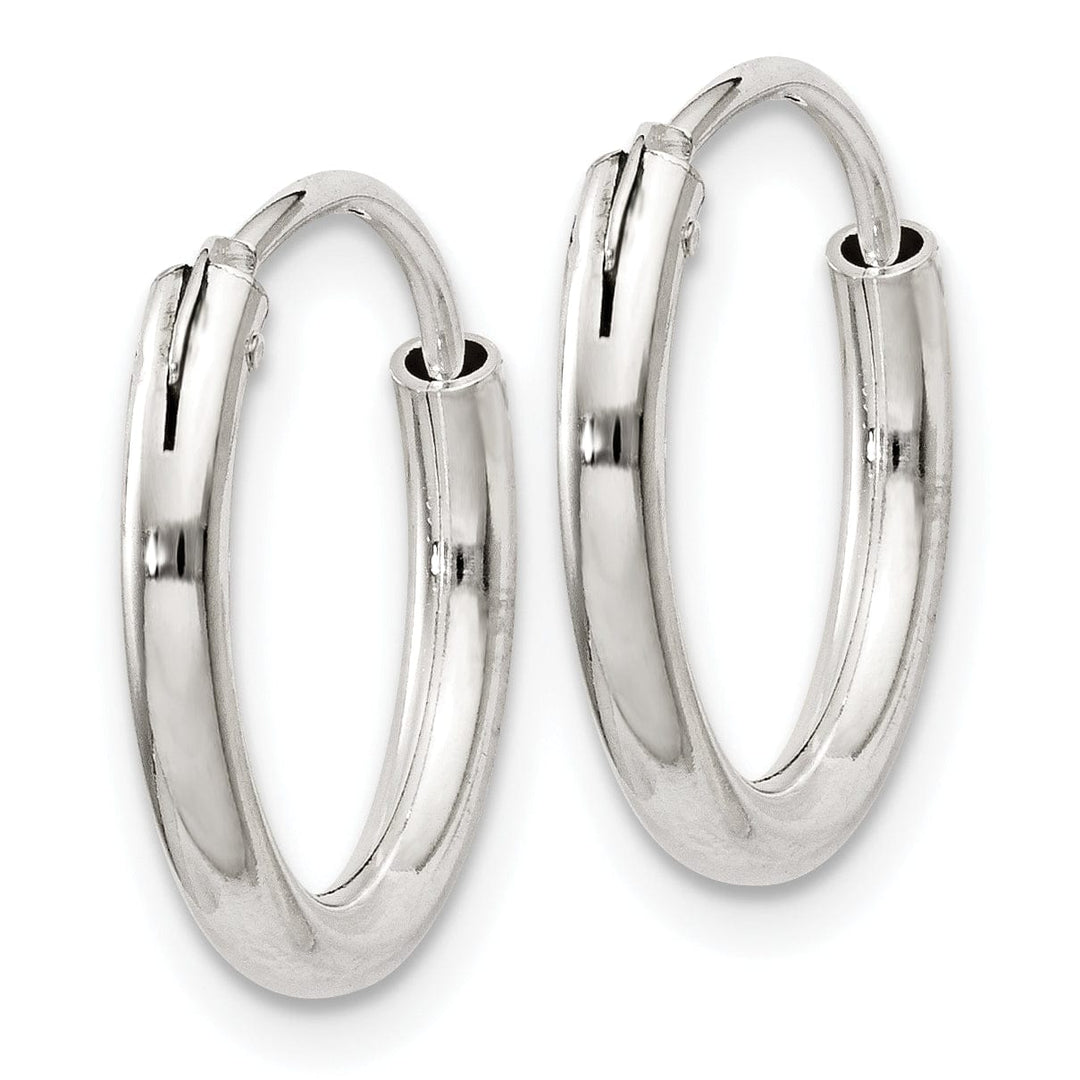 Sterling Silver Hollow Hoop Hinged Earrings