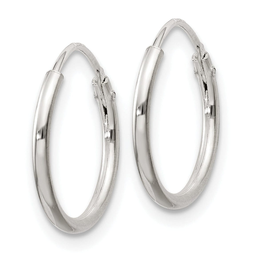 Sterling Silver Hollow Hoop Hinged Earrings