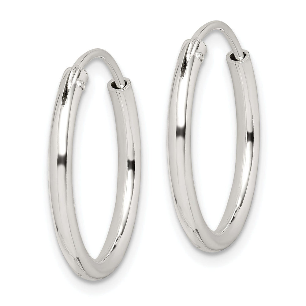 Sterling Silver Hollow Hoop Hinged Earrings