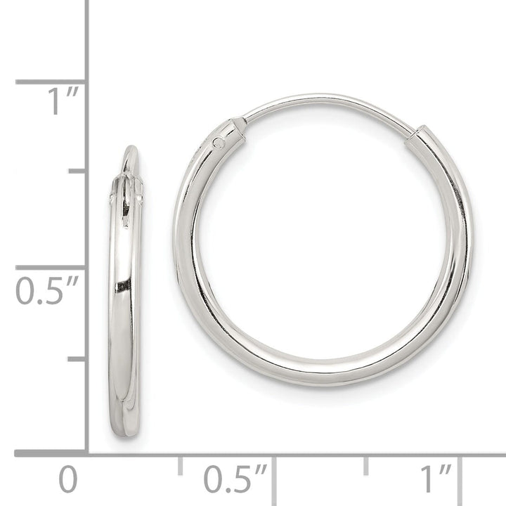Sterling Silver Hollow Hoop Hinged Earrings