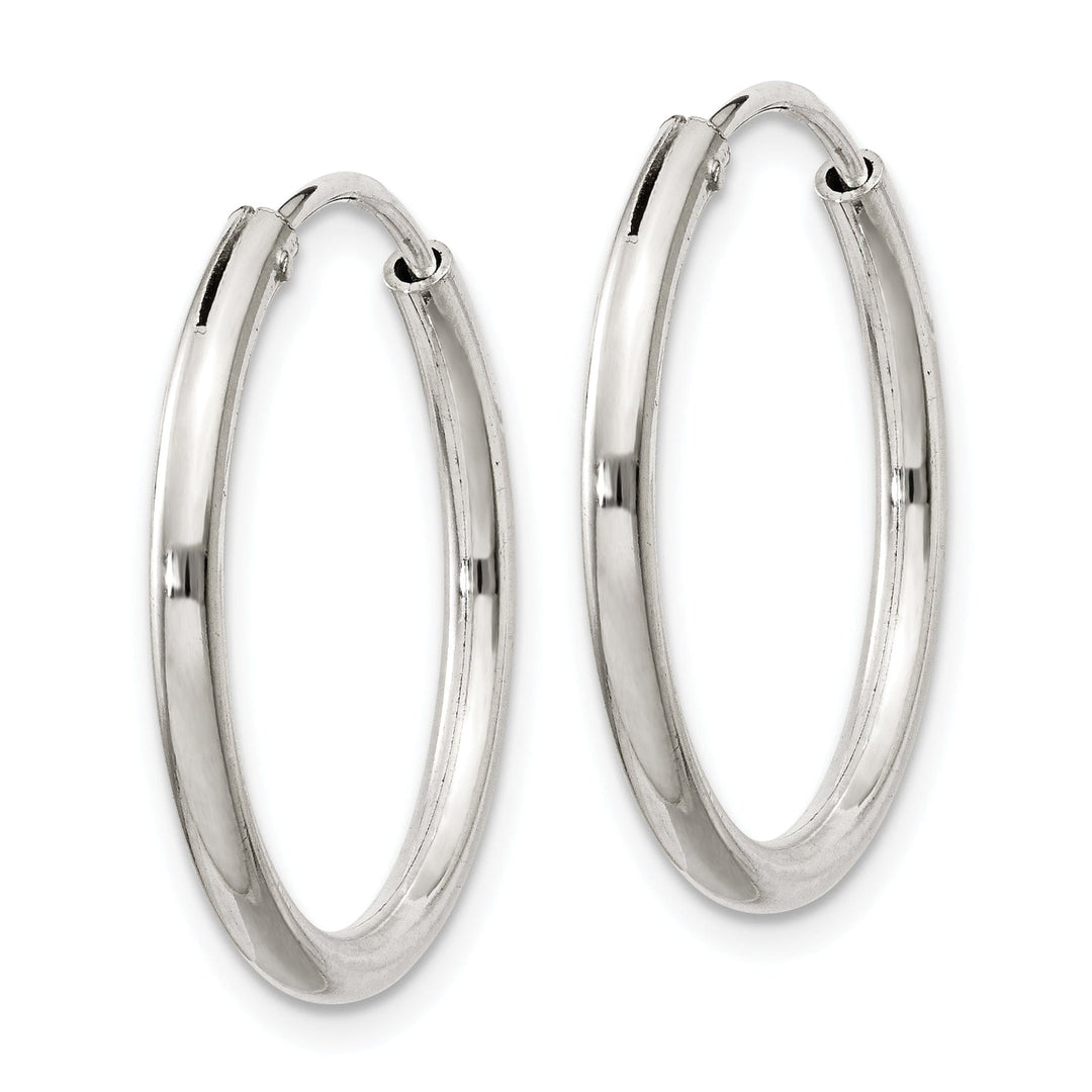 Sterling Silver Hollow Hoop Hinged Earrings