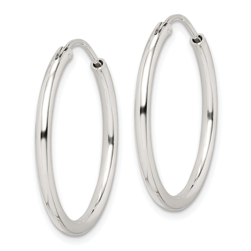 Sterling Silver Hollow Hoop Hinged Earrings