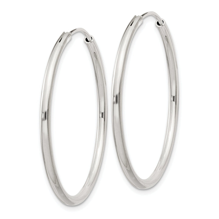 Sterling Silver Hollow Hoop Hinged Earrings