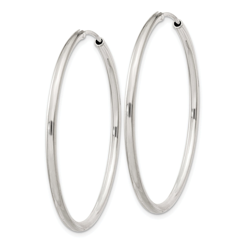 Sterling Silver Hollow Hoop Hinged Earrings