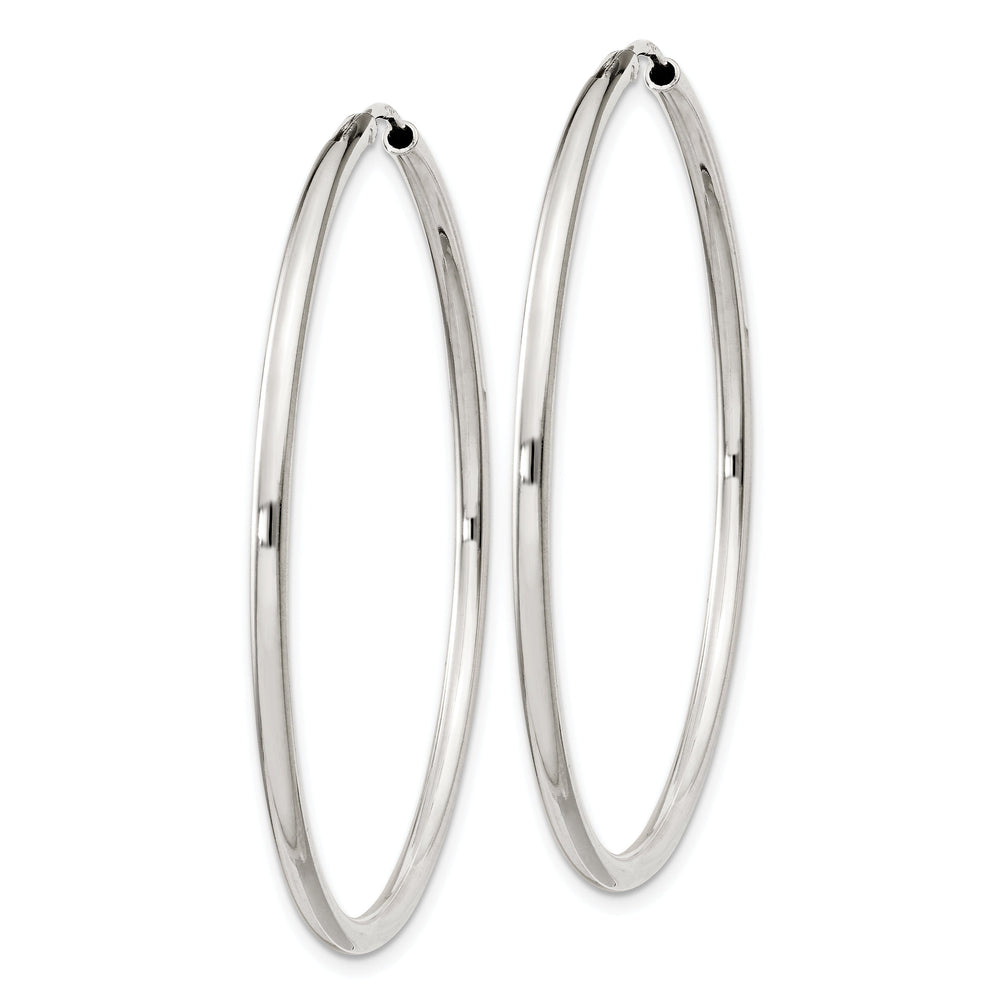 Sterling Silver Hollow Hoop Hinged Earrings