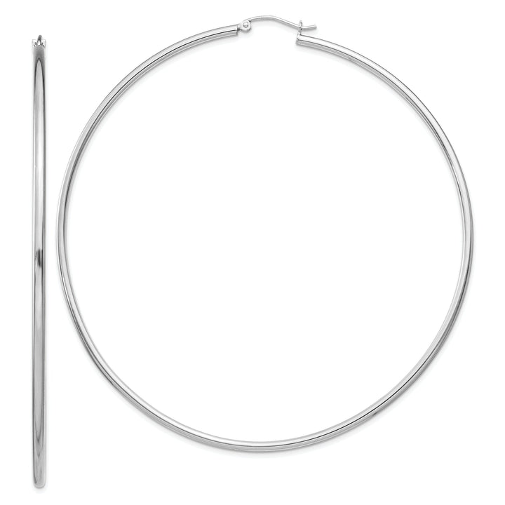 Sterling Silver Hollow Hoop Hinged Earring