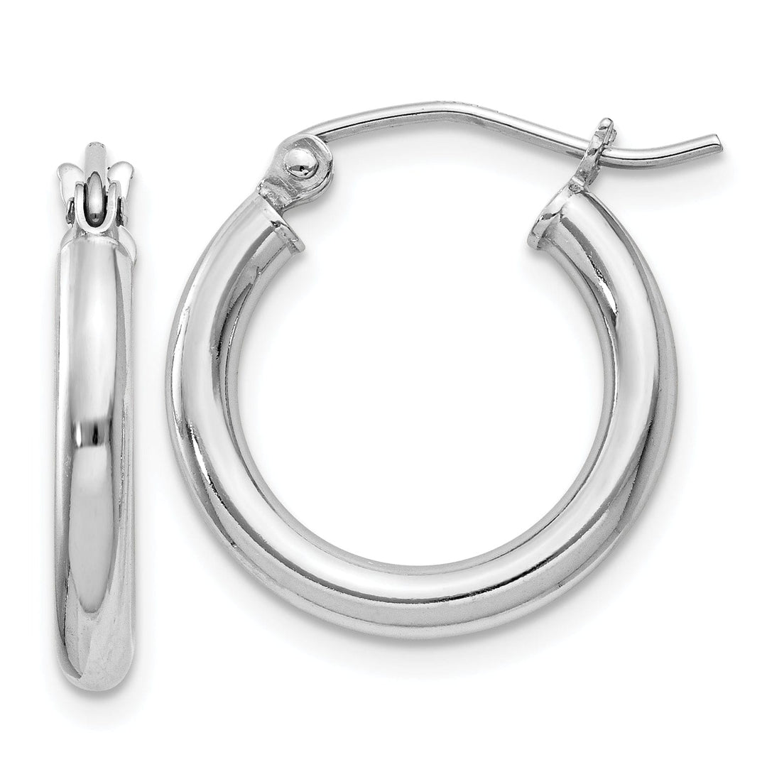 Sterling Silver Hollow Tube Hoop Hinged Earring