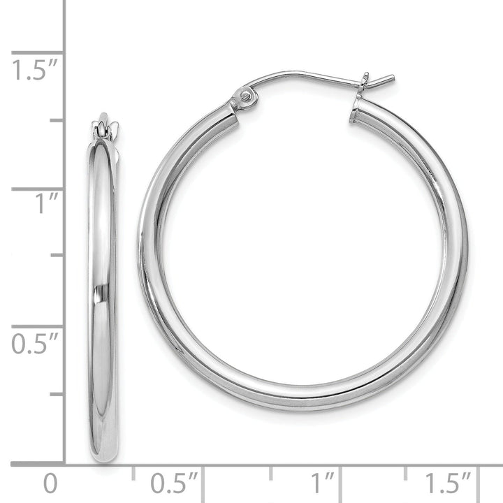 Sterling Silver 2.5MM Round Hoop Earrings