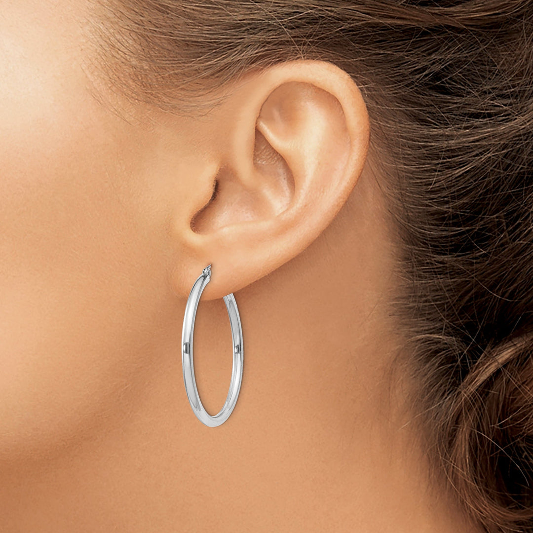 Sterling Silver 2.5MM Round Hoop Earrings