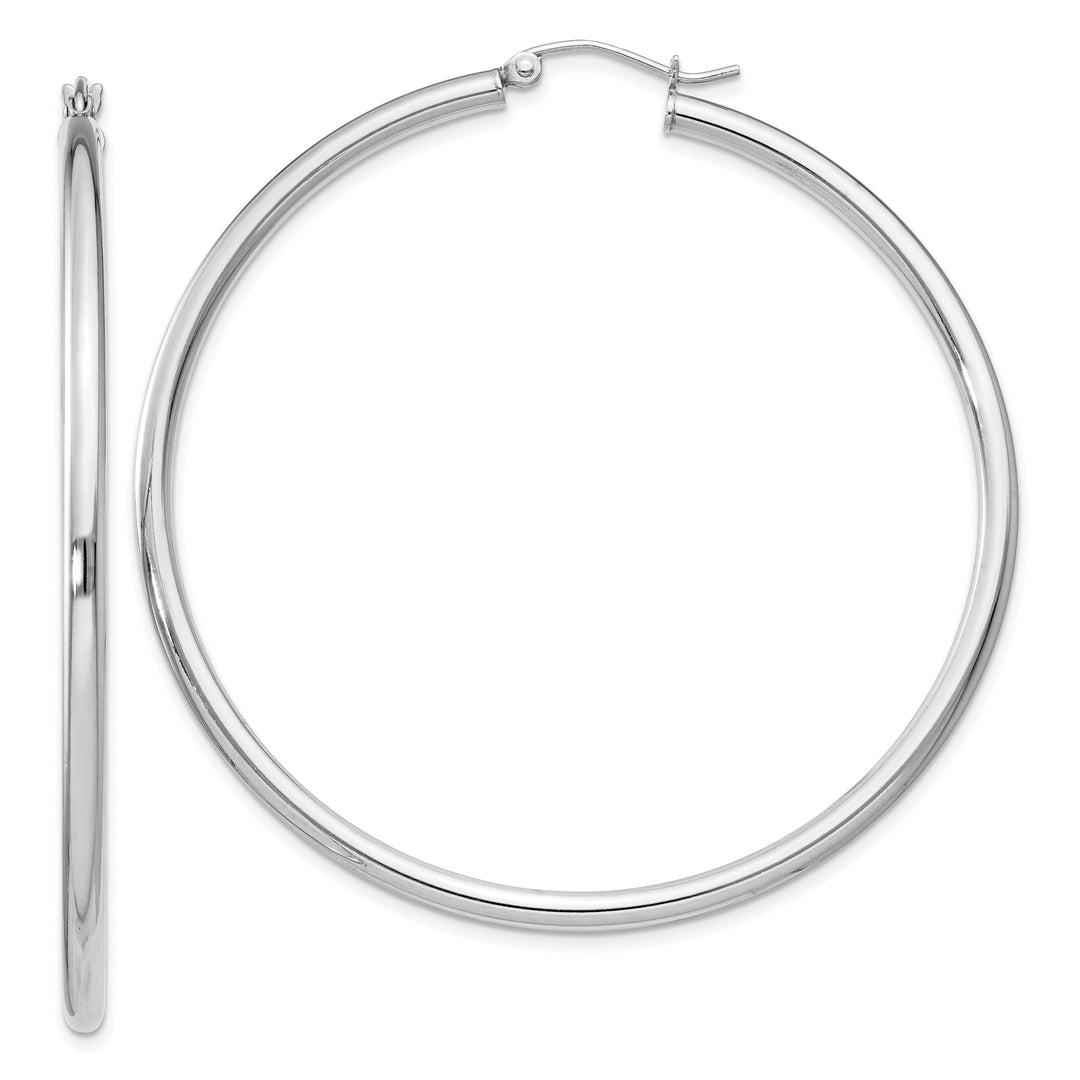 Sterling Silver Hollow Tube Hoop Hinged Earring