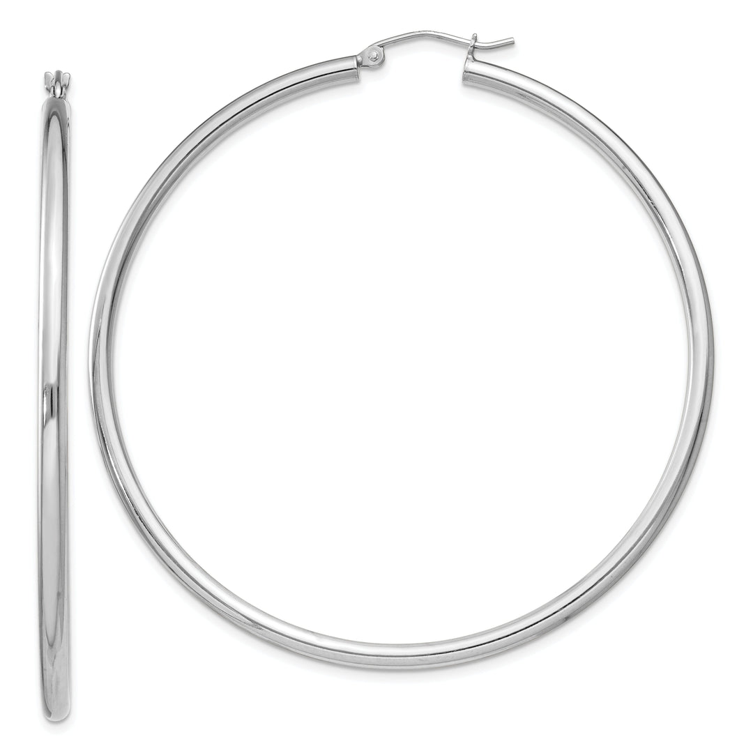 Sterling Silver Hollow Tube Hoop Hinged Earring