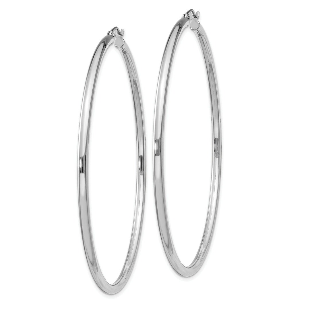 Sterling Silver Hollow Tube Hoop Hinged Earring