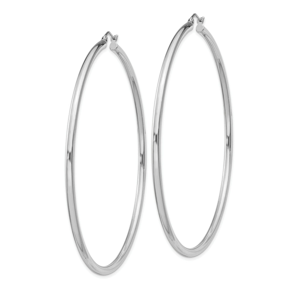 Sterling Silver Hollow Tube Hoop Hinged Earring