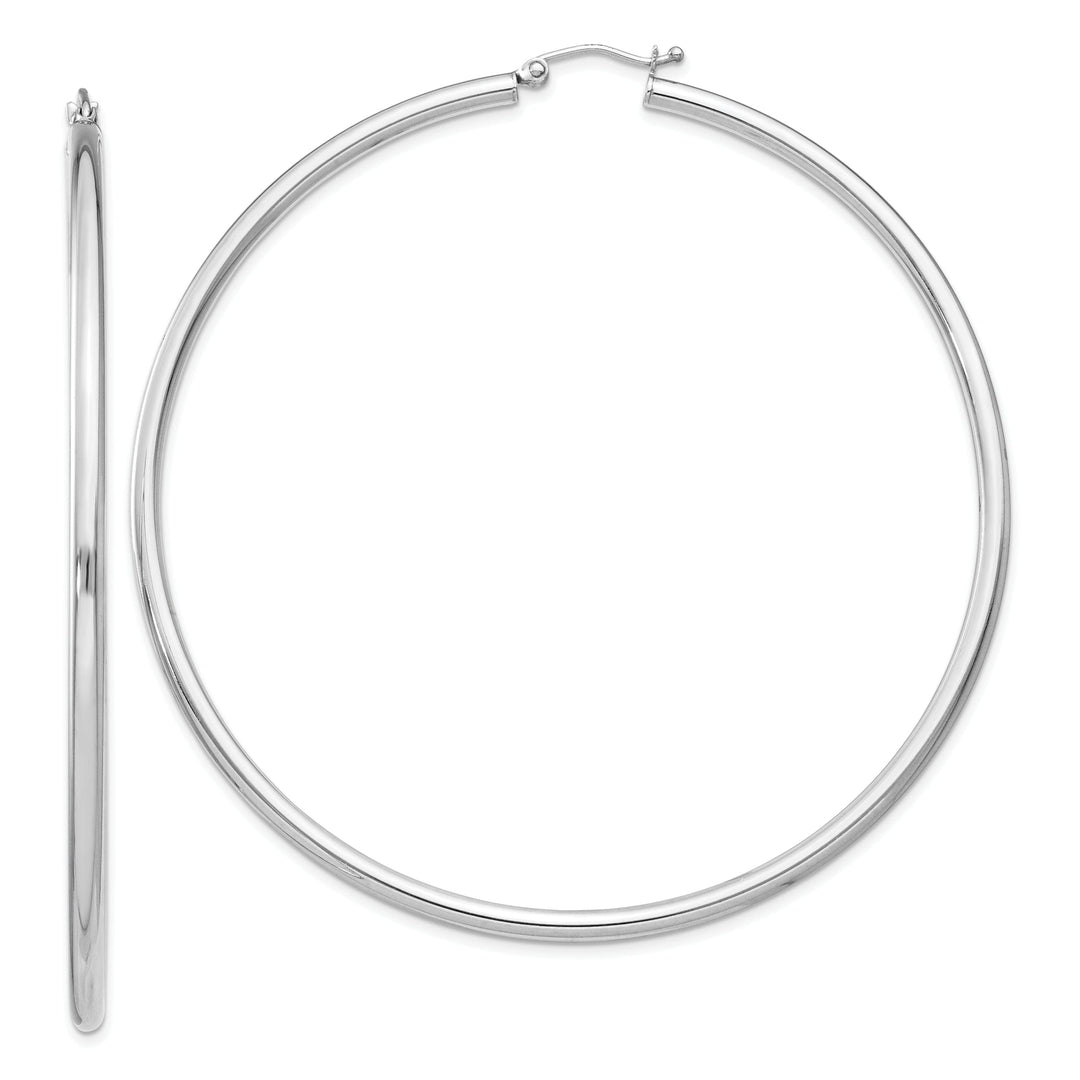 Sterling Silver Hollow Tube Hoop Hinged Earring