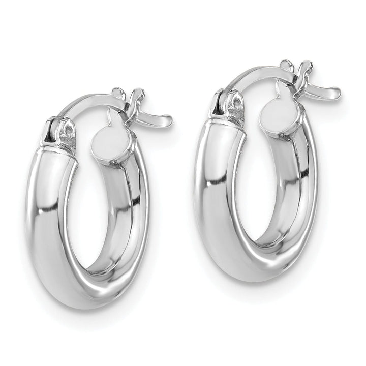 Silver Hollow Round Hoop Hinged Earrings