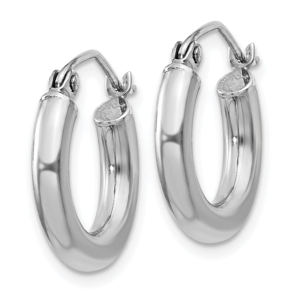 Silver Hollow Round Hoop Hinged Earrings