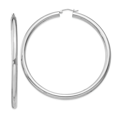 Silver Hollow Round Hoop Hinged Earrings at $ 89.36 only from Jewelryshopping.com