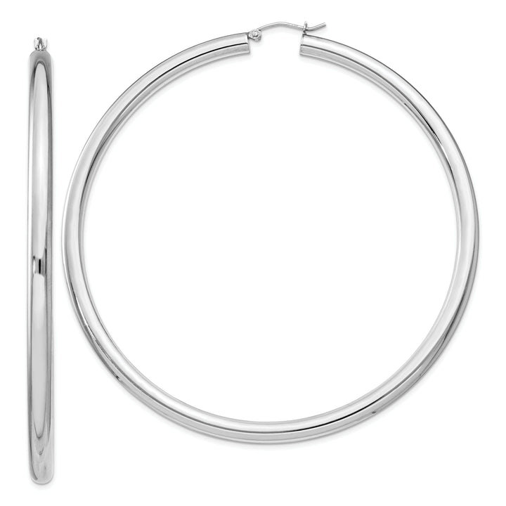 Sterling Silver Round Hoop Hinged Earrings