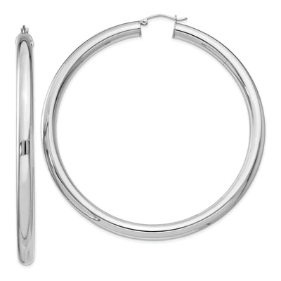 Silver Hollow Round Hoop Hinged Posts Earrings at $ 114.95 only from Jewelryshopping.com