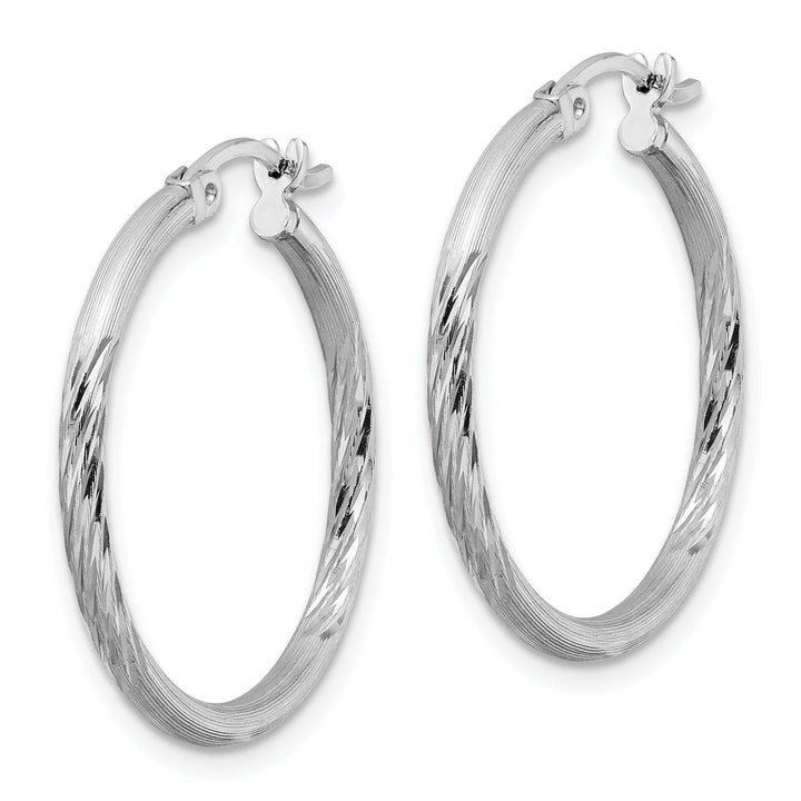 Silver D.C Round Hoop Hinged Earrings