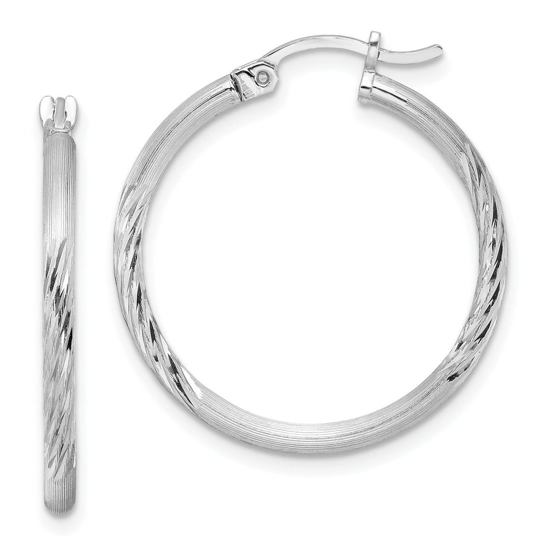 Silver D.C Round Hoop Hinged Earrings