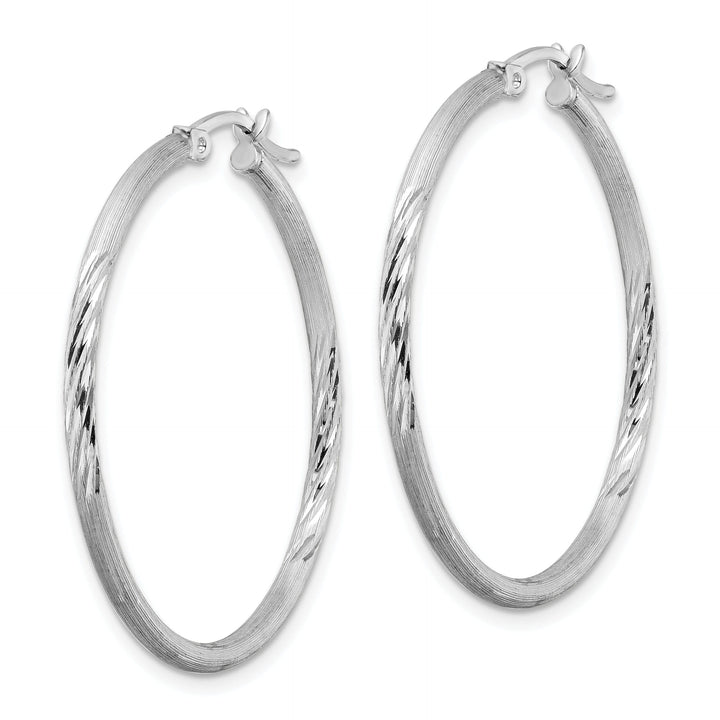 Silver D.C Round Hoop Hinged Earrings