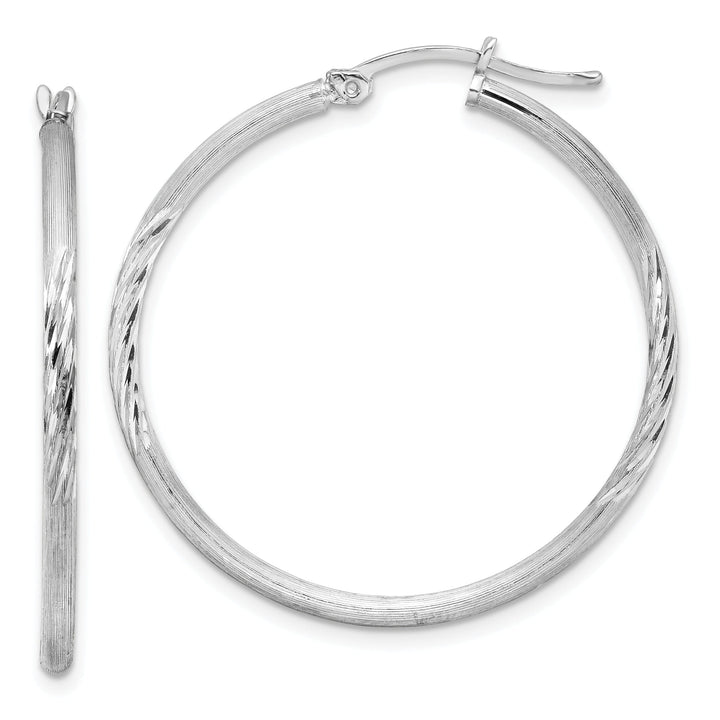 Silver D.C Round Hoop Hinged Earrings