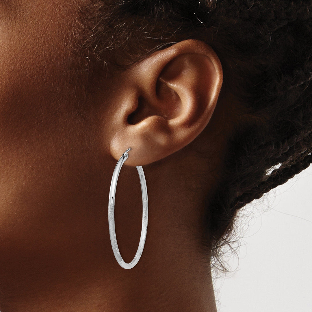 Silver D.C Round Hoop Hinged Earrings