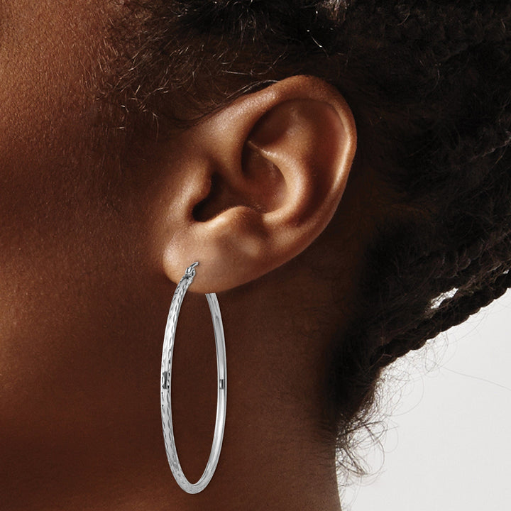 Silver D.C Hollow Round Hoop Wire Cluch Earring