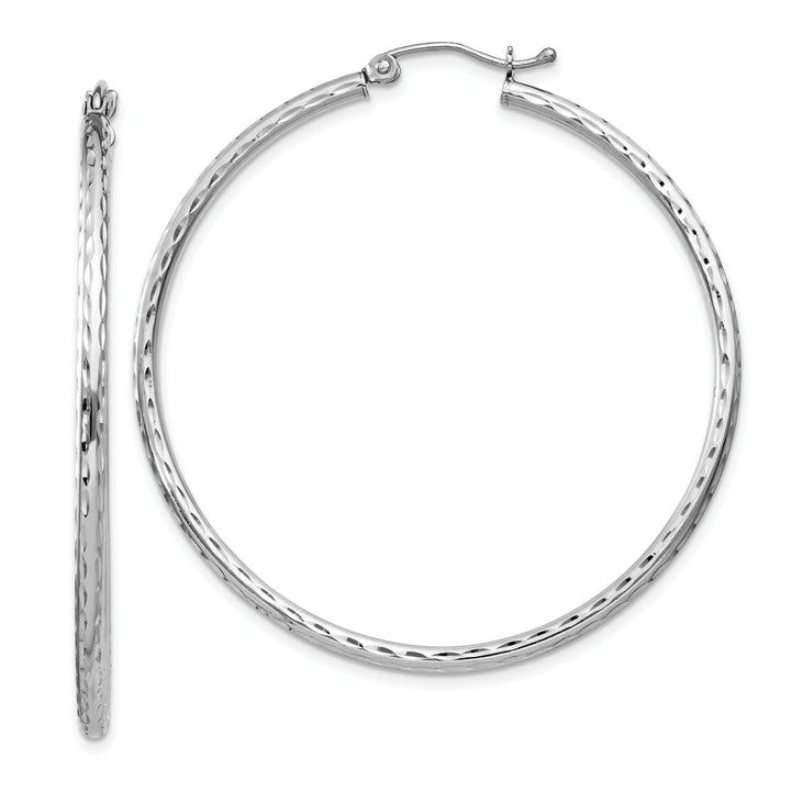 Silver D.C Hollow Round Hoop Wire Cluch Earring