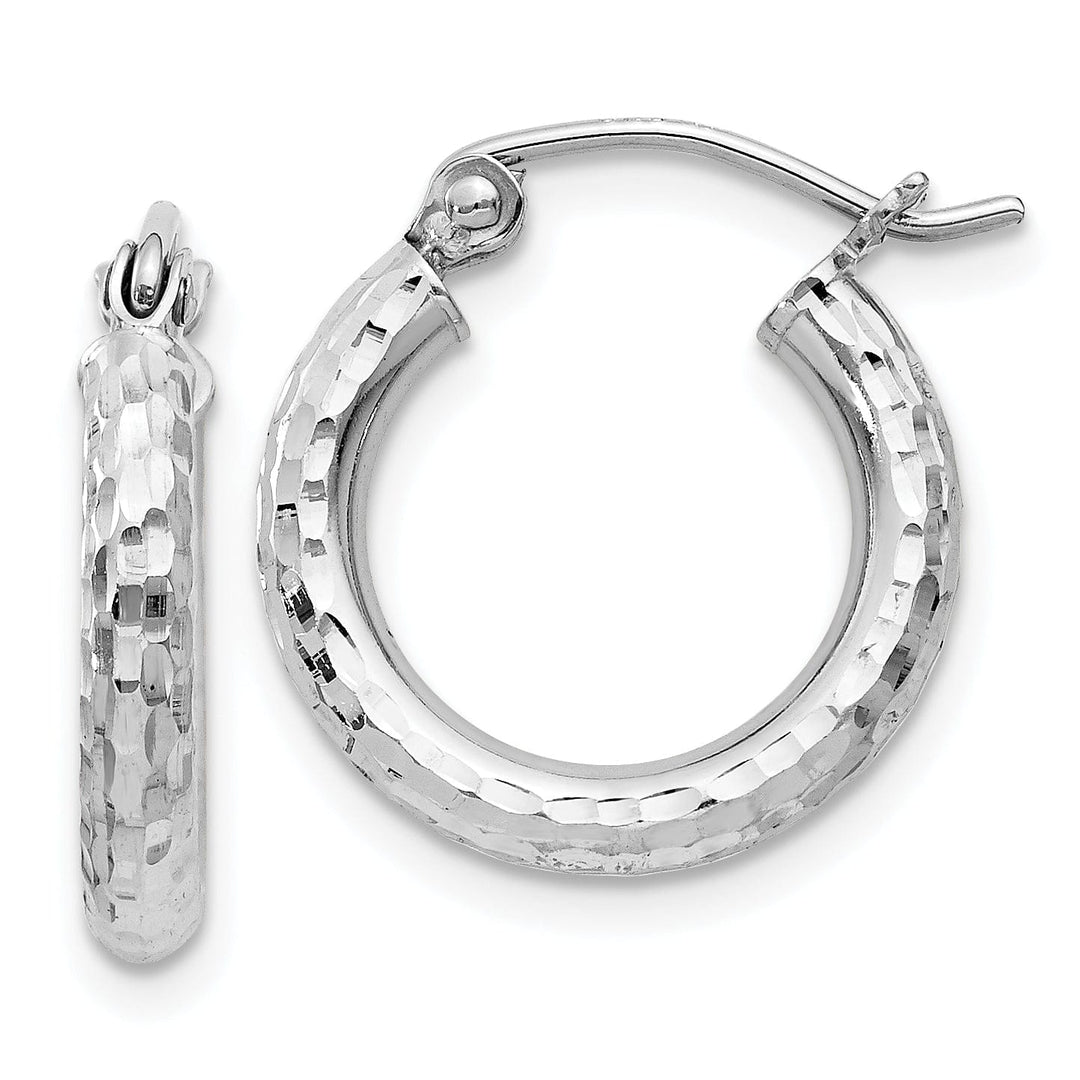 Silver D.C Hollow Hoop Wire Cluch Earrings