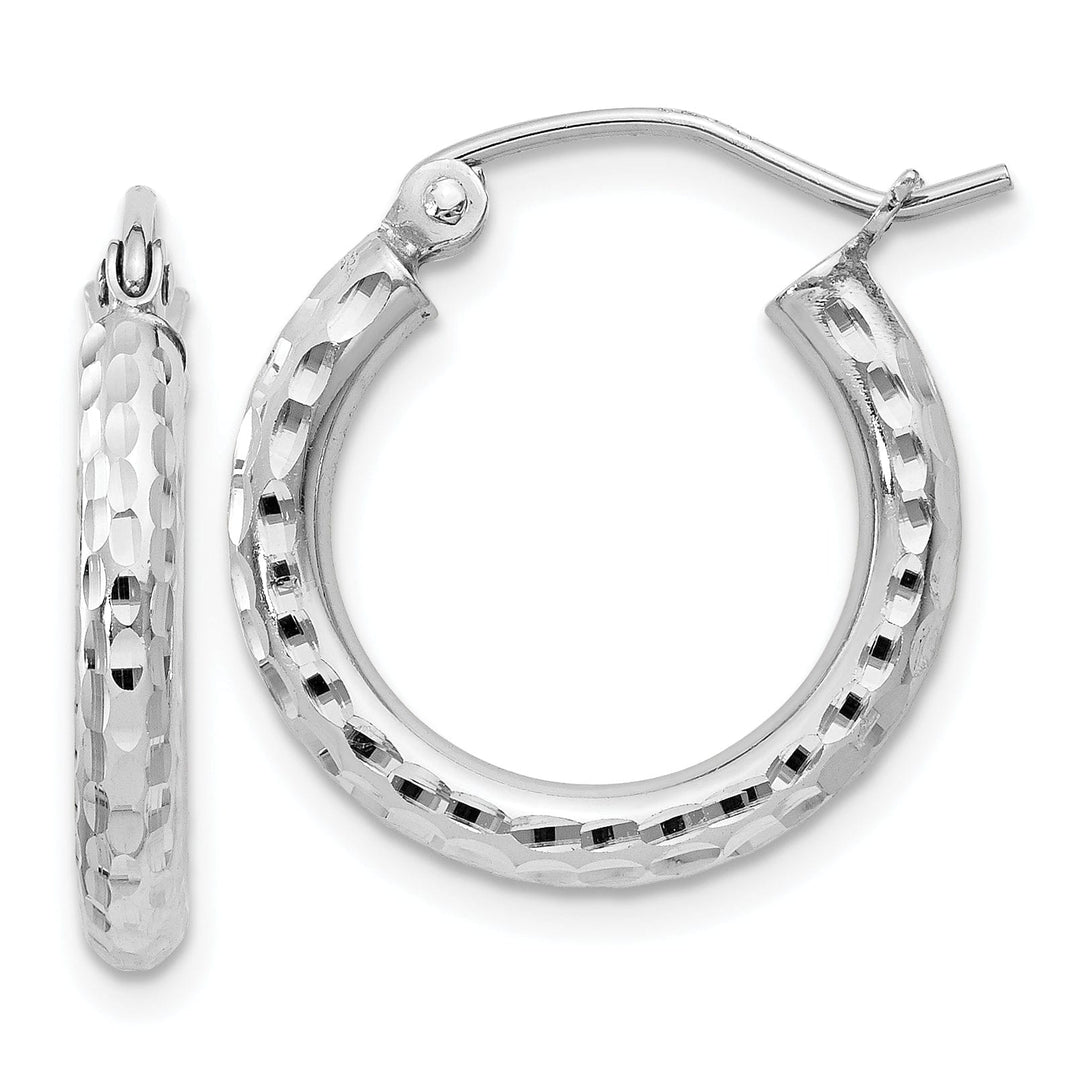 Silver D.C Hollow Hoop Wire Cluch Earrings