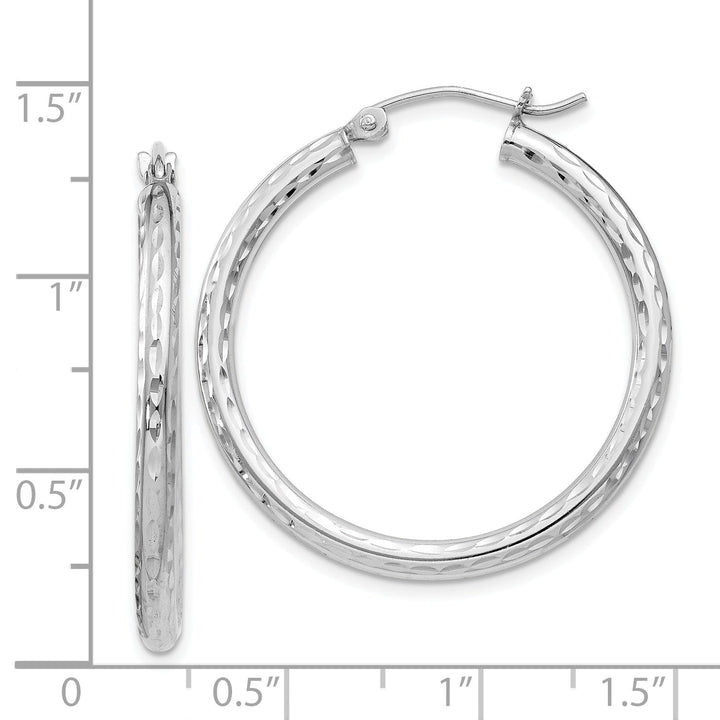 Silver D.C Hollow Hoop Wire Cluch Earrings