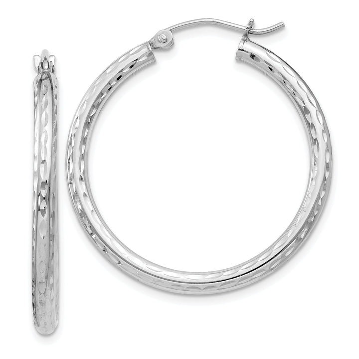 Silver D.C Hollow Hoop Wire Cluch Earrings