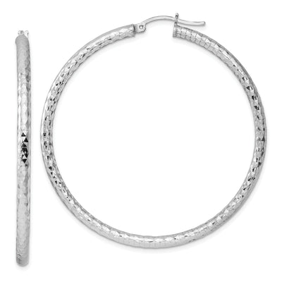 Silver D.C Hollow Hoop Hinged Back Earrings at $ 53 only from Jewelryshopping.com