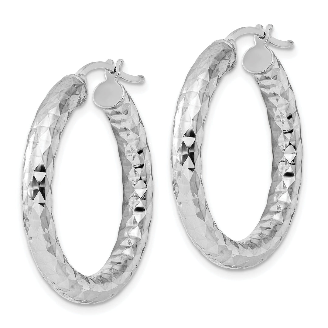 Silver D.C Hollow Hoop Hinged Back Earrings