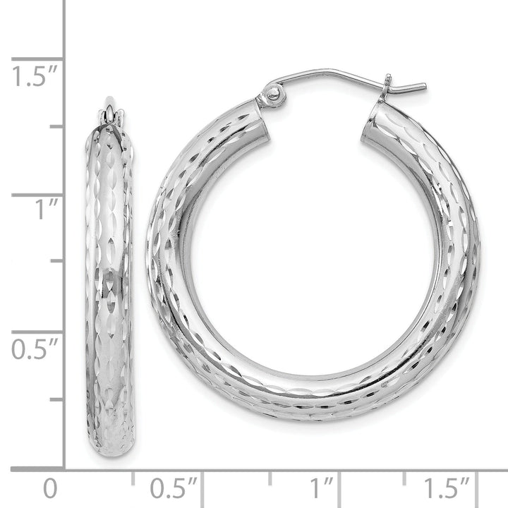 Silver D.C Hollow Hoop Hinged Back Earrings